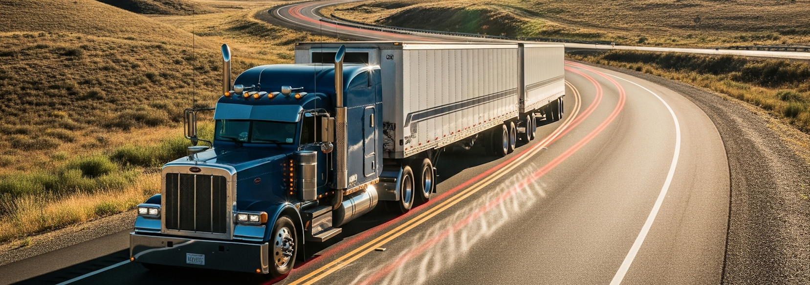 Truck on Winding Highway